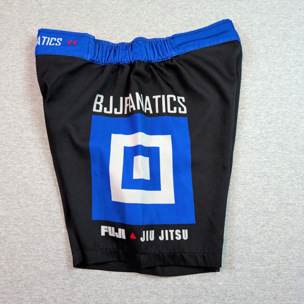Fuji BJJ Jiu Jitsu Fanatics Grappling Fight Shorts Black Blue Mens Size 30 - Picture 3 of 8